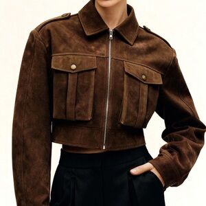 JW PEI Adeline Faux Suede Jacket - Brown